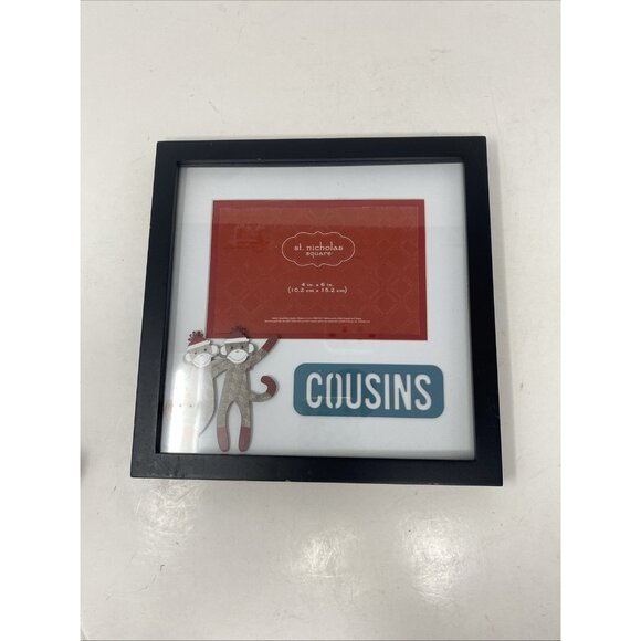 St Nicholas Square Sock Monkey Picture Frame Cousins Holds 4" x 6" Photo - Picture 8 of 8